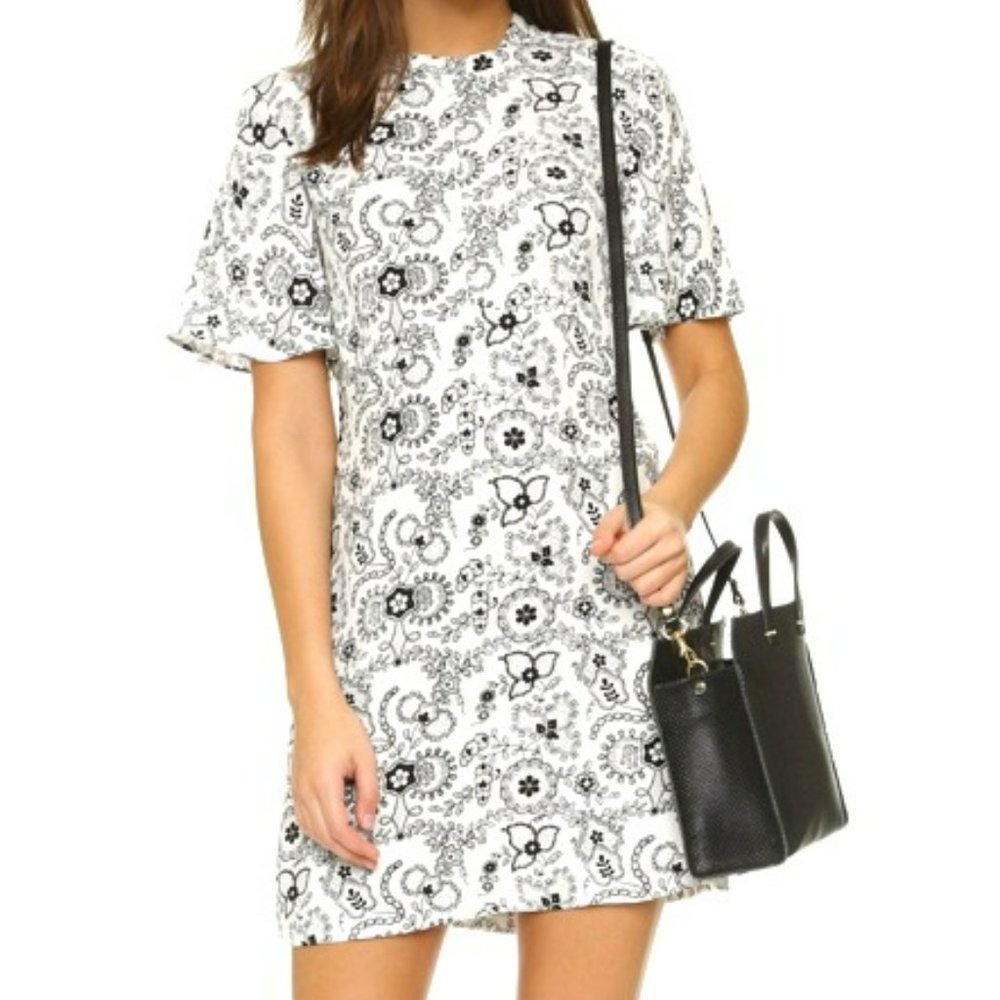 A.L.C. Spencer Floral Print Silk Shift Dress, Sz 0